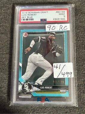 2018 Draft Luis Robert Sky Blue Rookie Card - PSA Graded